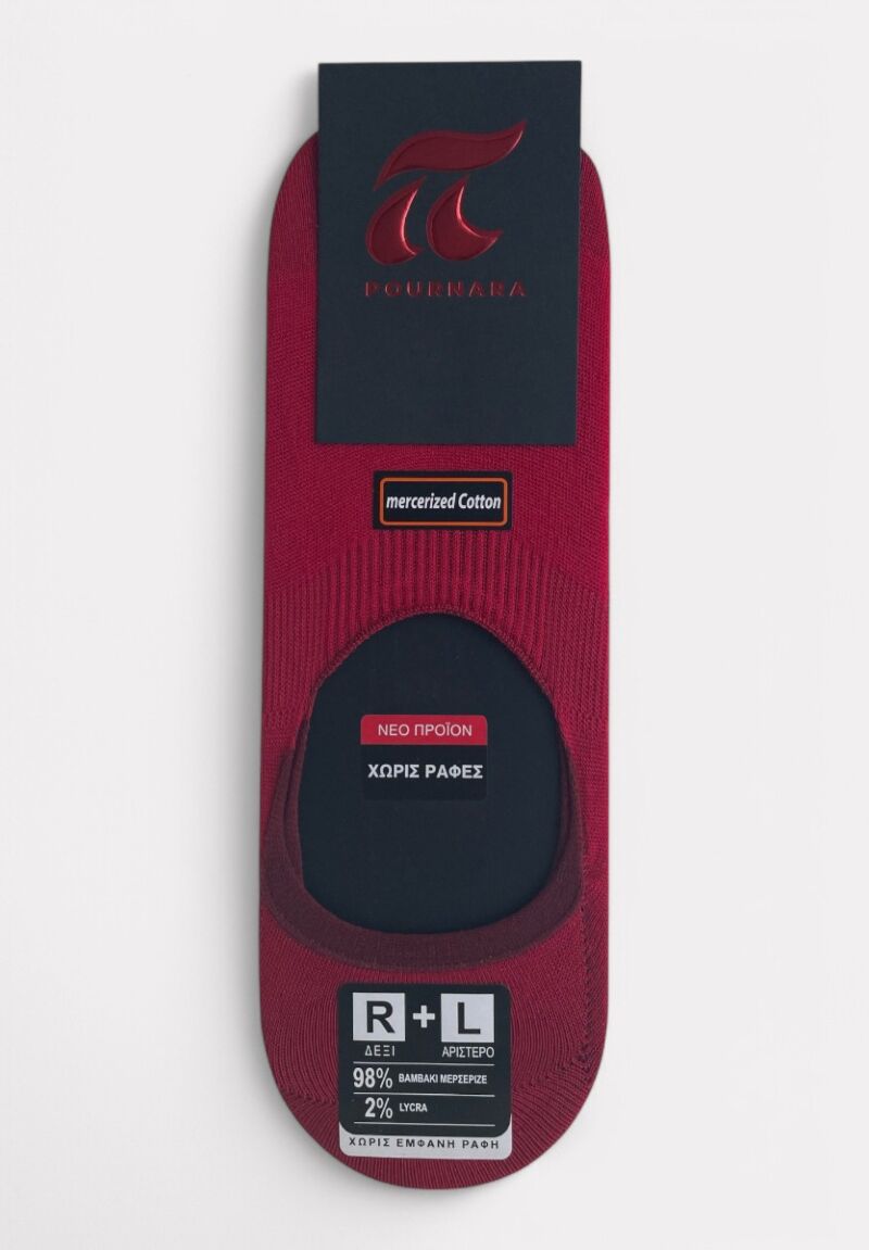 Βαμβακερό Γυναικείο Καλτσάκι Pournara Χωρίς Ραφές & Μεγάλης Αντοχής Red