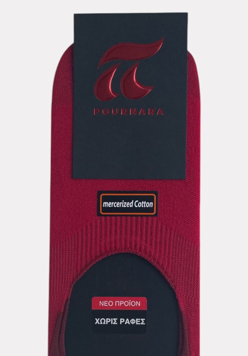 Βαμβακερό Γυναικείο Καλτσάκι Pournara Χωρίς Ραφές & Μεγάλης Αντοχής Red