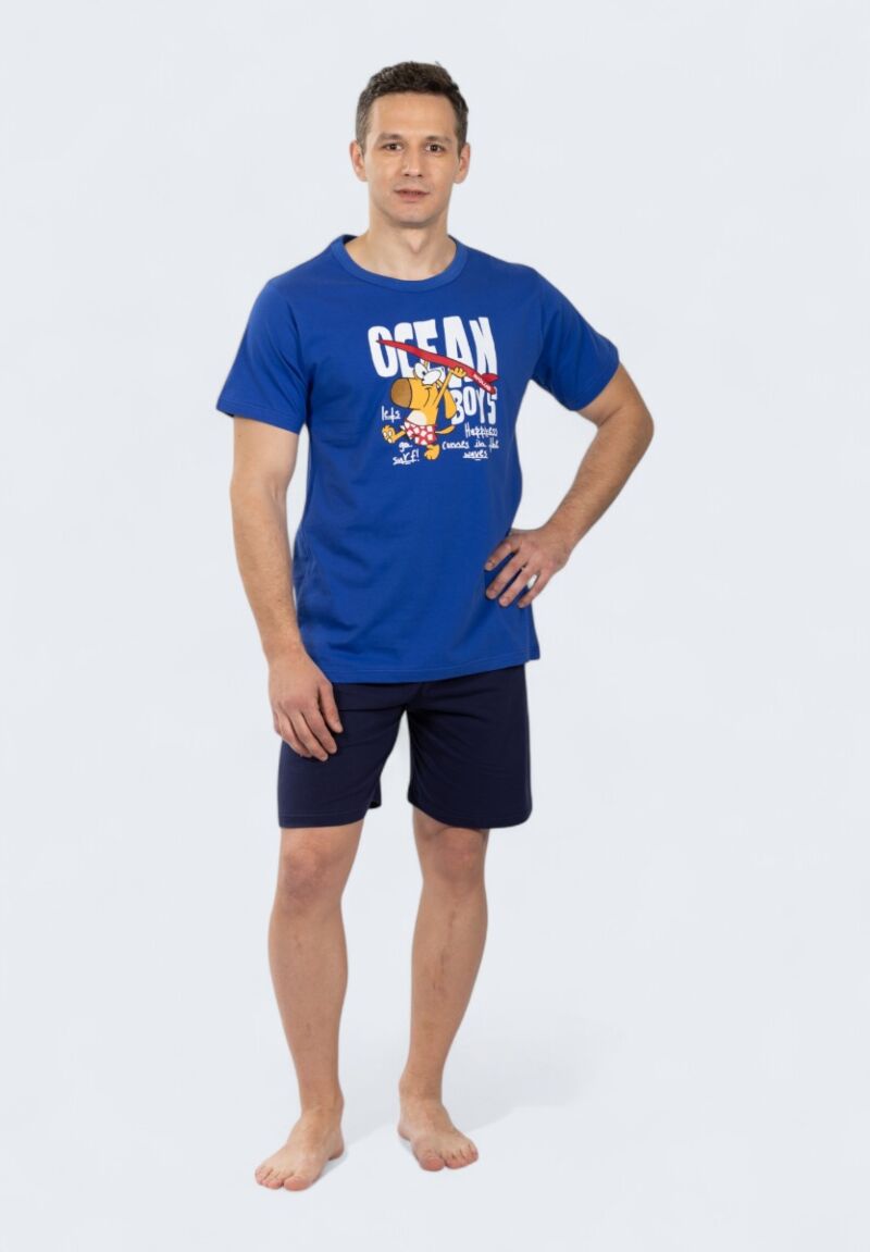 Ανδρική Πιτζάμα Nina Club Ocean Boys  100% Βαμβάκι Μπλέ