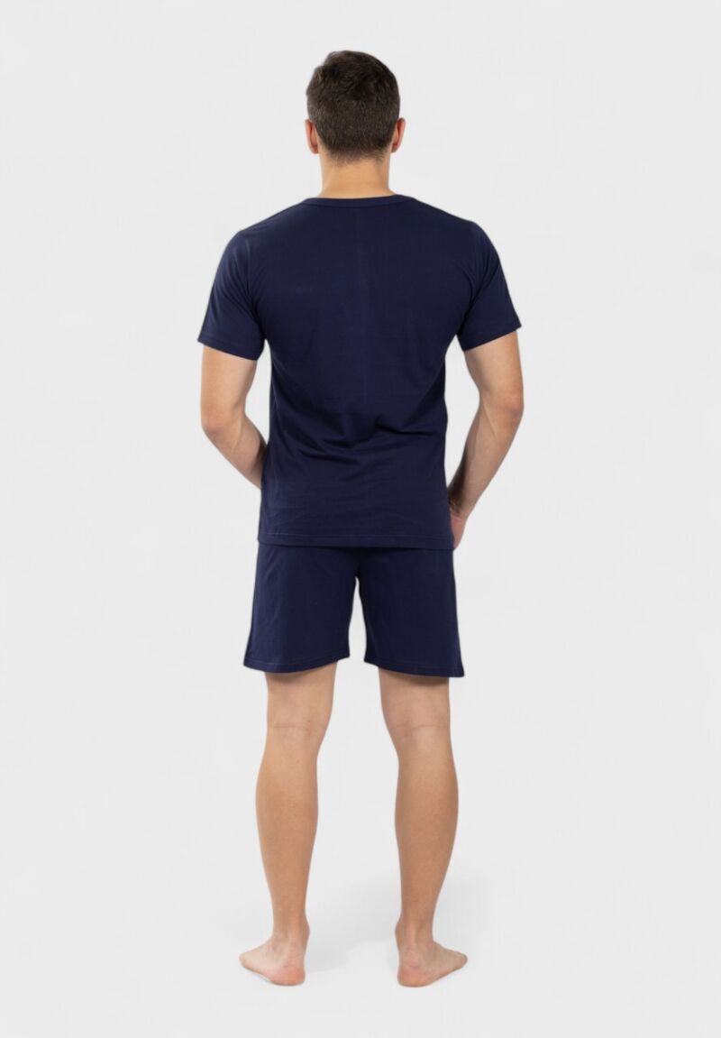 Ανδρική Πιτζάμα Nina Club 100% Βαμβάκι με κυκλικό logo “Lounge 102” Μπλέ 