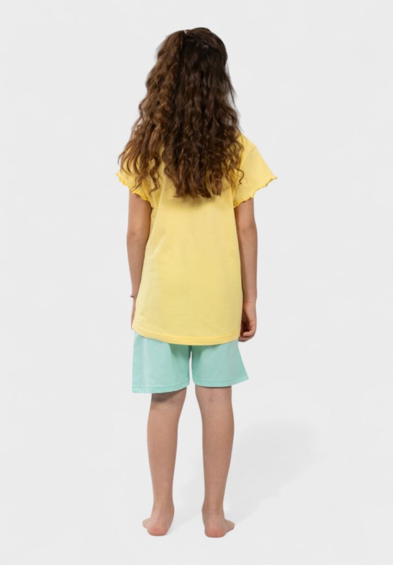 Παιδική Πιτζάμα Nina Club Κίτρινη με Σχέδιο Bubble Strawberry Milk – 100% Βαμβακερή