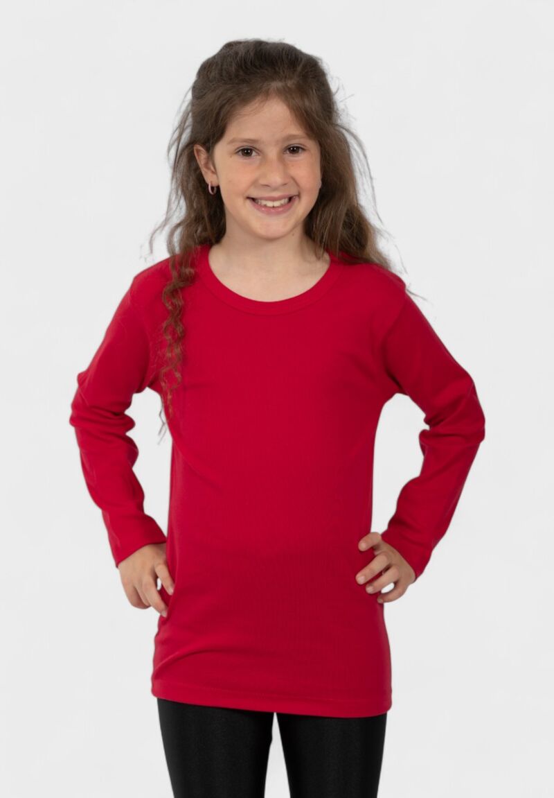 Παιδικό Φανελάκι Μακρυμάνικο 100% Βαμβακερό Κόκκινο| Nina Club