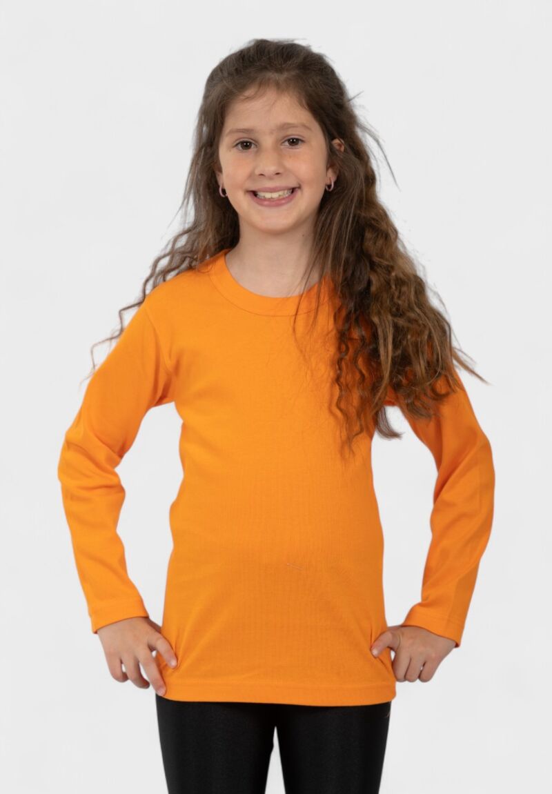 Παιδικό Φανελάκι Μακρυμάνικο 100% Βαμβακερό Πορτοκαλί| Nina Club