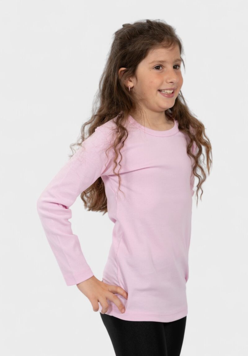 Παιδικό Φανελάκι Μακρυμάνικο 100% Βαμβακερό Ροζ | Nina Club