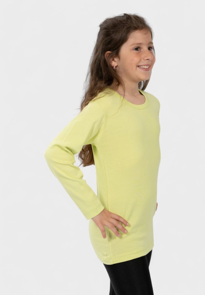 Παιδικό Φανελάκι Μακρυμάνικο 100% Βαμβακερό Λαχανί| Nina Club