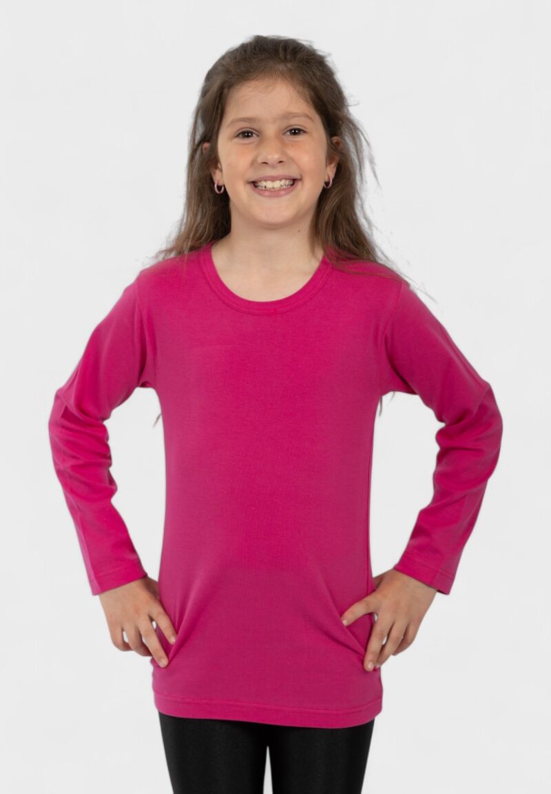 Παιδικό Φανελάκι Μακρυμάνικο 100% Βαμβακερό Φούξια | Nina Club