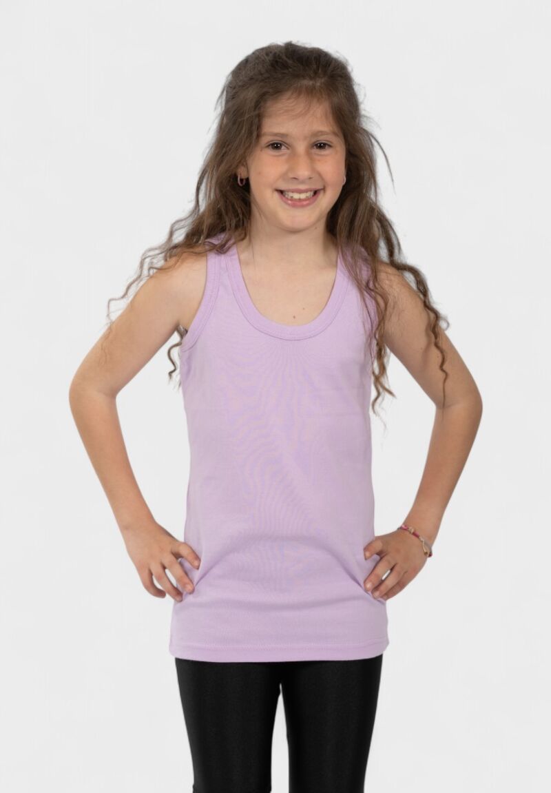 Φανελάκι παιδικό αμάνικο λιλά Nina Club 100% βαμβάκι