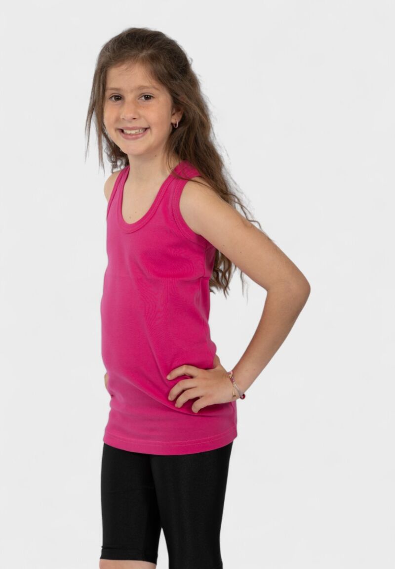 Φανελάκι παιδικό αμάνικο φούξια Nina Club 100% βαμβάκι
