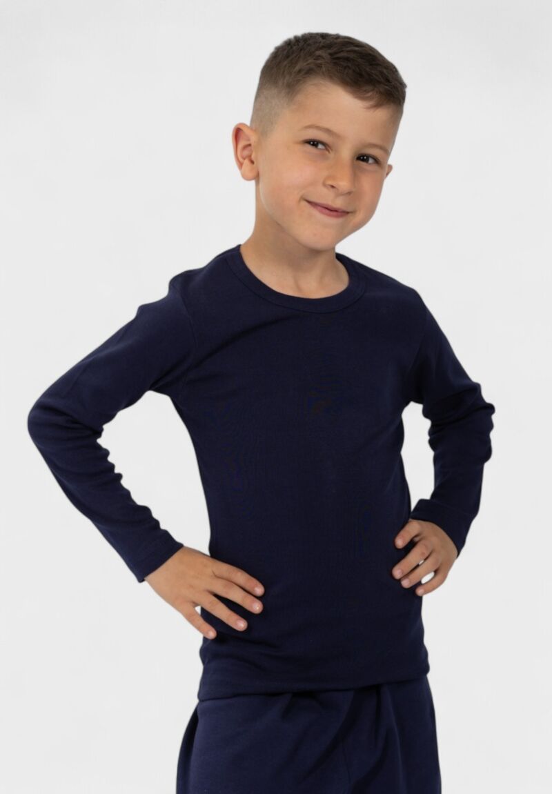 Παιδικό Φανελάκι Μακρυμάνικο 100% Βαμβακερό Μπλέ| Nina Club