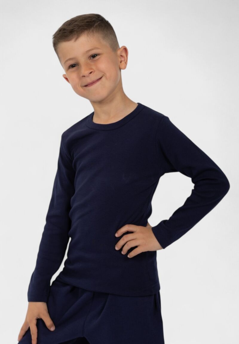 Παιδικό Φανελάκι Μακρυμάνικο 100% Βαμβακερό Μπλέ| Nina Club