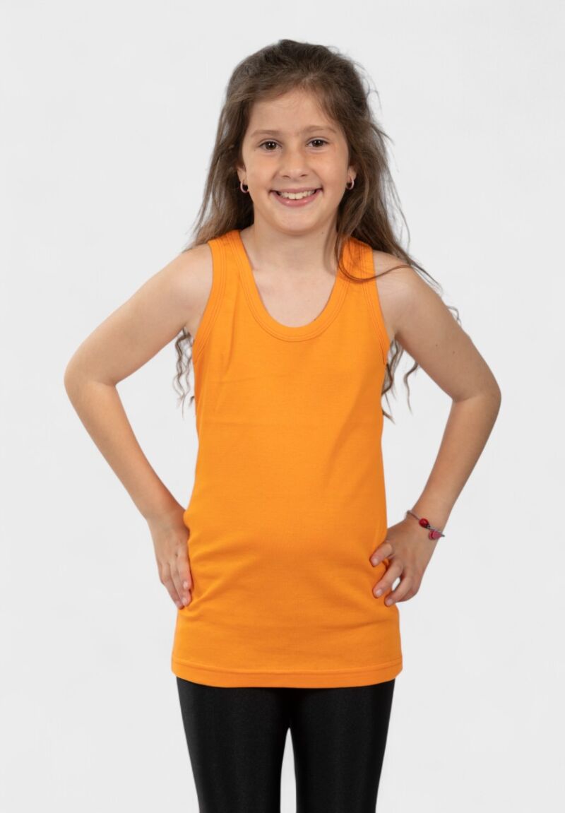 Φανελάκι παιδικό αμάνικο πορτοκαλί Nina Club 100% βαμβάκι