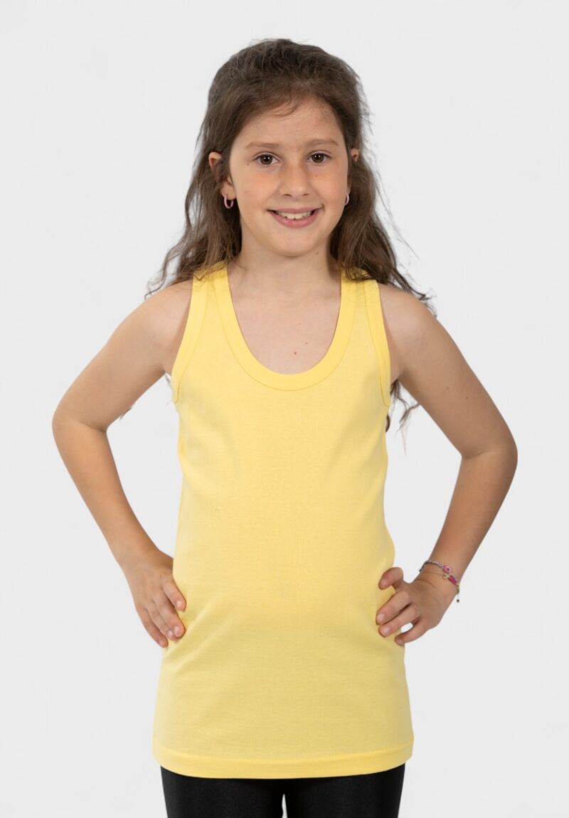 Φανελάκι παιδικό αμάνικο κίτρινο Nina Club 100% βαμβάκι