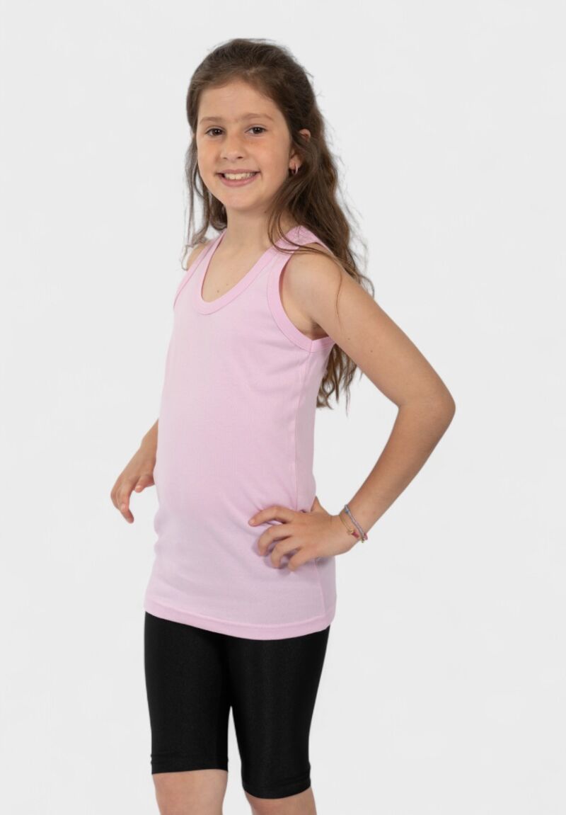 Φανελάκι παιδικό αμάνικο ροζ Nina Club 100% βαμβάκι