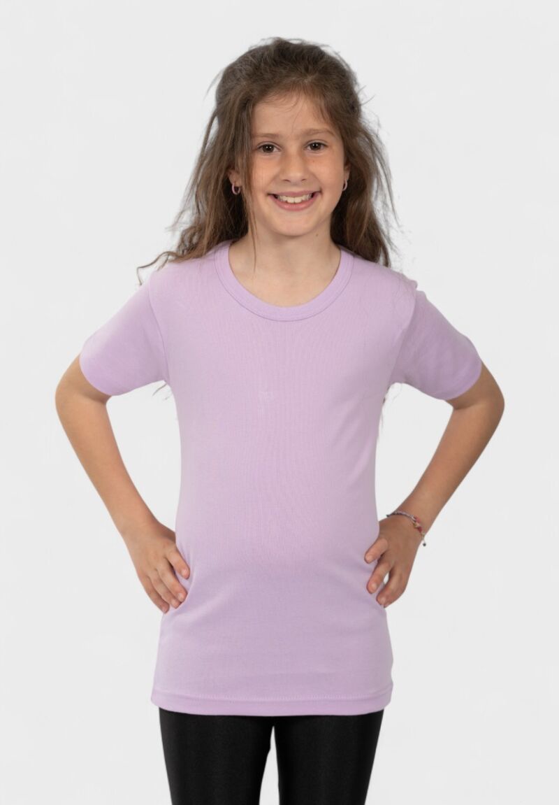 Παιδικό Φανελάκι Κοντομάνικο Nina Club Λιλά | 100% Βαμβάκι