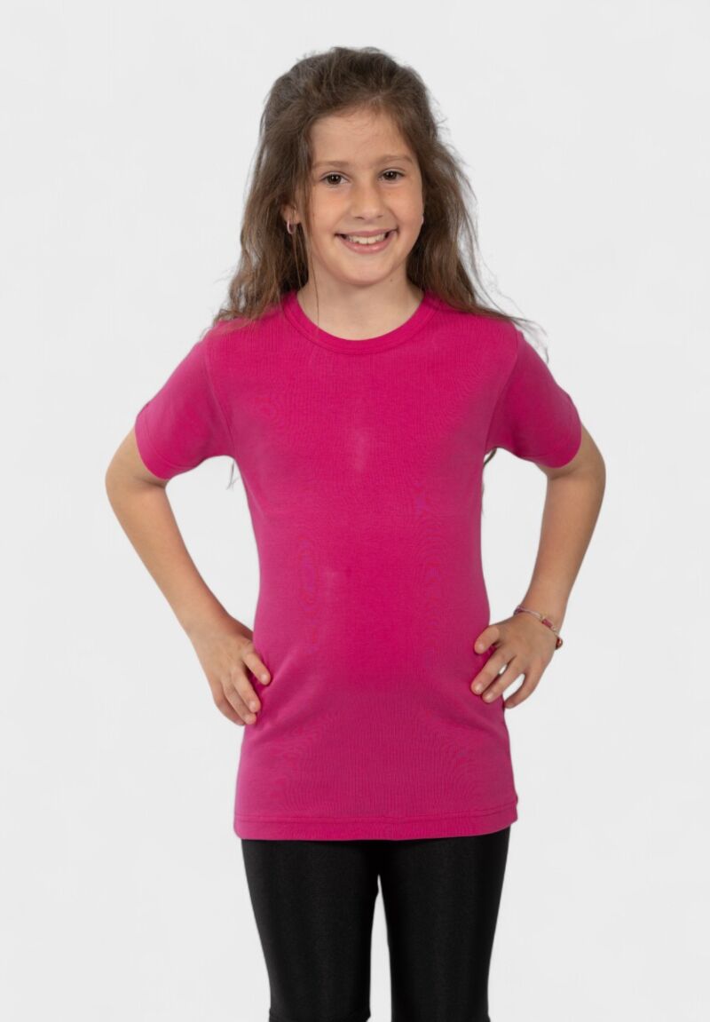 Παιδικό Φανελάκι Κοντομάνικο Nina Club Φούξια | 100% Βαμβάκι