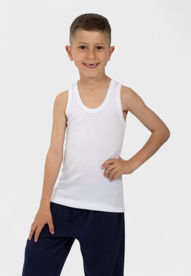 Φανελάκι παιδικό αμάνικο λευκό Nina Club 100% βαμβάκι