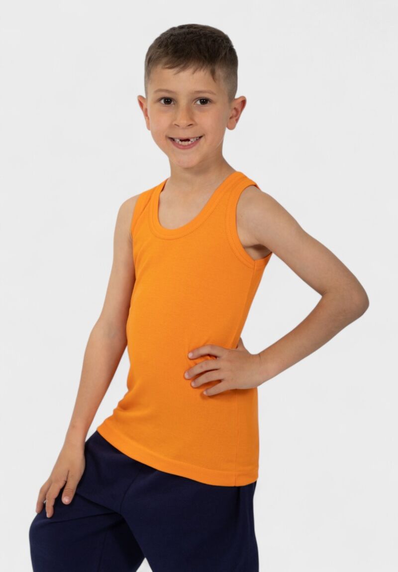 Φανελάκι παιδικό αμάνικο πορτοκαλί Nina Club 100% βαμβάκι
