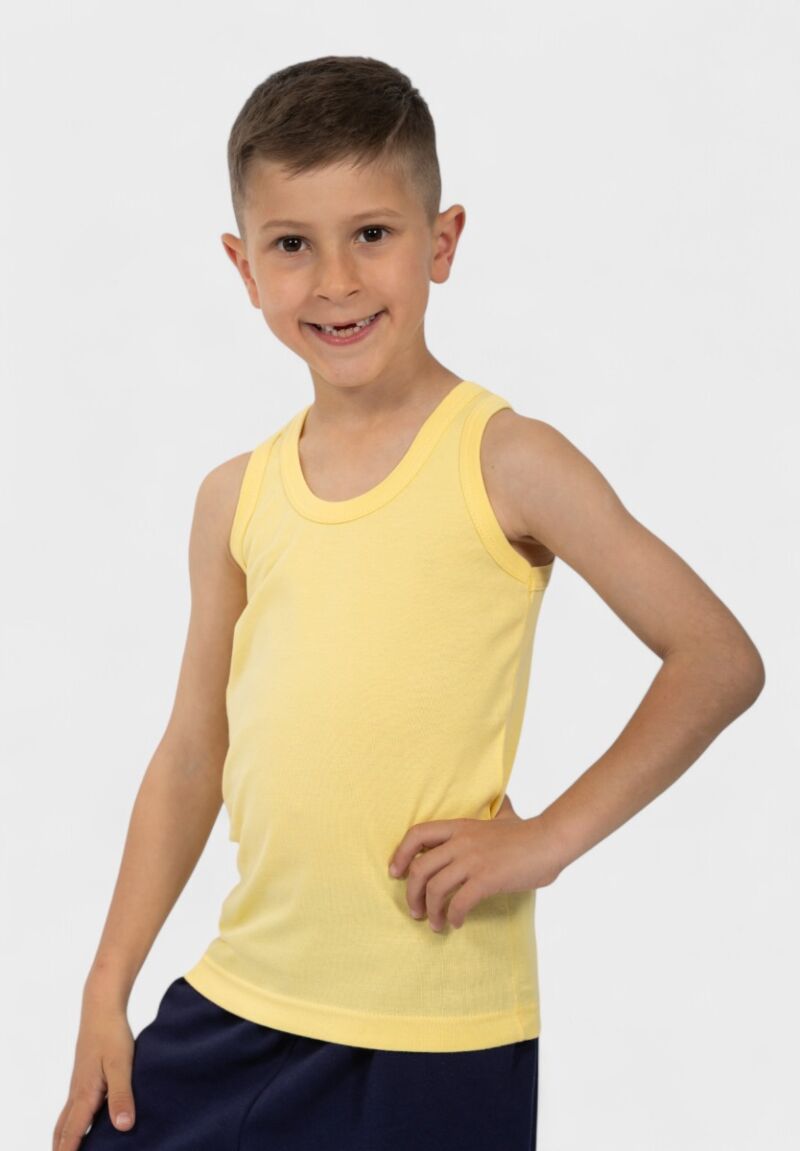 Φανελάκι παιδικό αμάνικο κίτρινο Nina Club 100% βαμβάκι