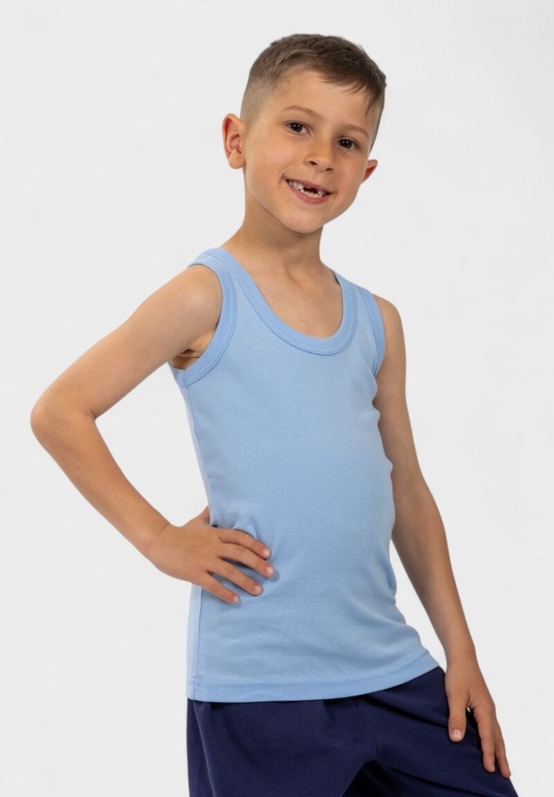 Φανελάκι παιδικό αμάνικο γαλάζιο Nina Club 100% βαμβάκι