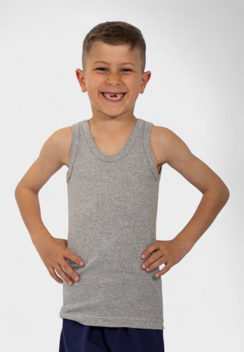 Φανελάκι παιδικό αμάνικο γκρί Nina Club 100% βαμβάκι