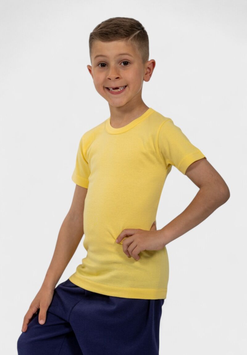 Παιδικό Φανελάκι Κοντομάνικο Κίτρινο Nina Club | 100% Bαμβάκι