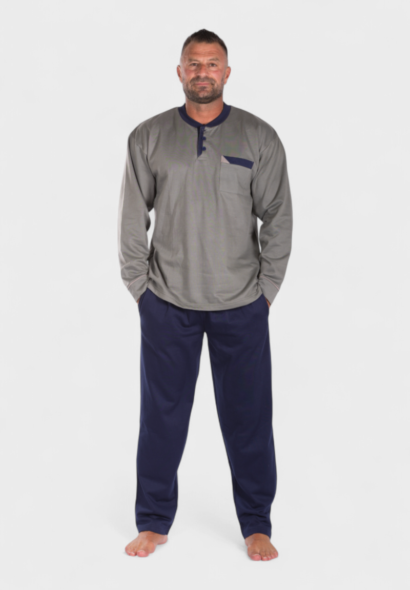 Πιτζάμα ανδρική φούτερ Collection Winter Colors Λαδί