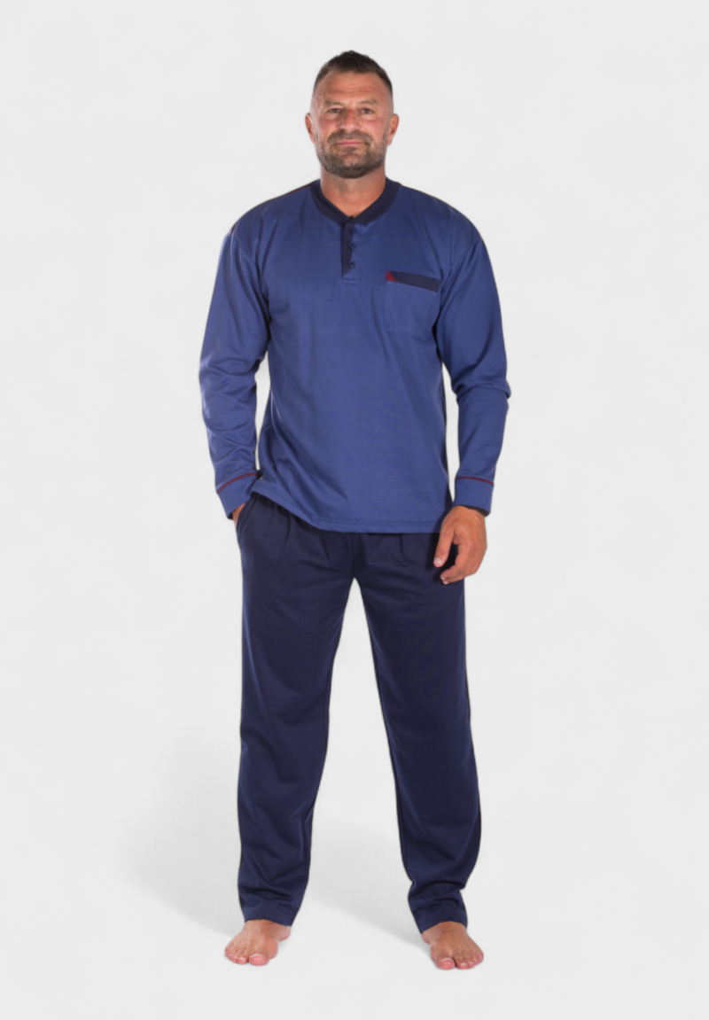 Πιτζάμα ανδρική φούτερ Collection Winter Colors Μπλέ