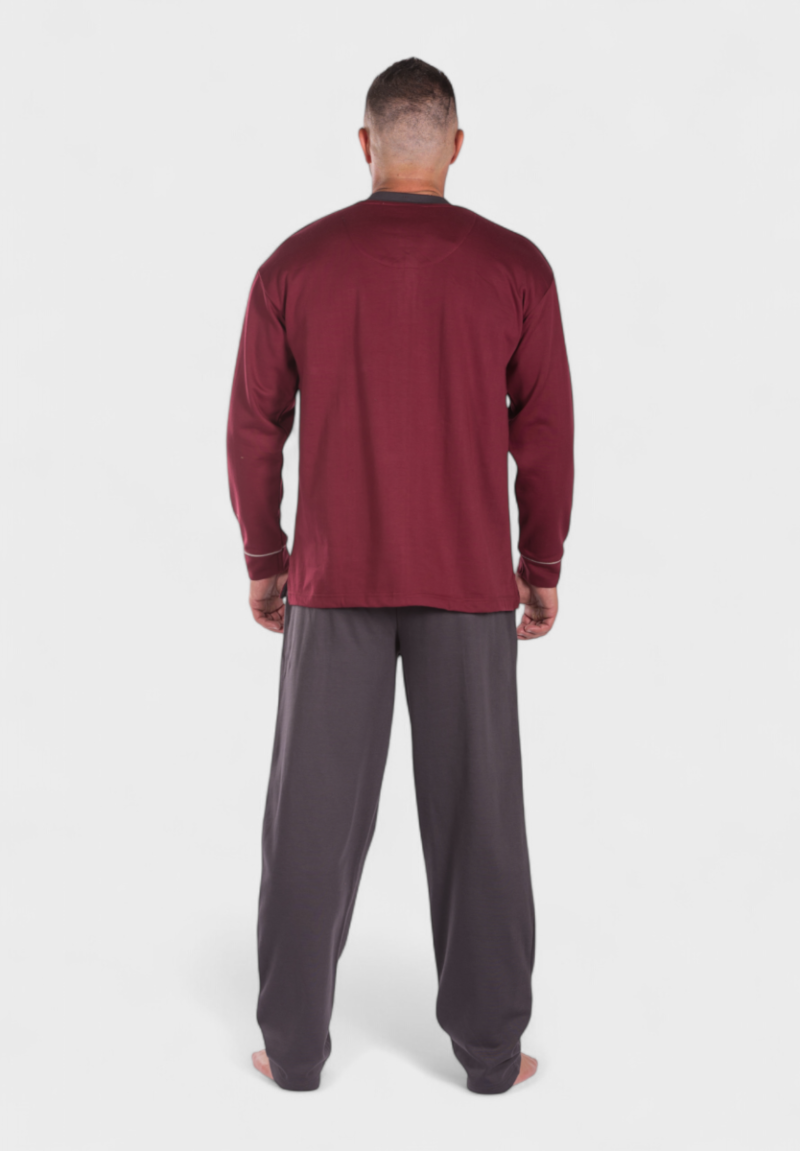Πιτζάμα ανδρική φούτερ Collection Winter Colors Μπορντό