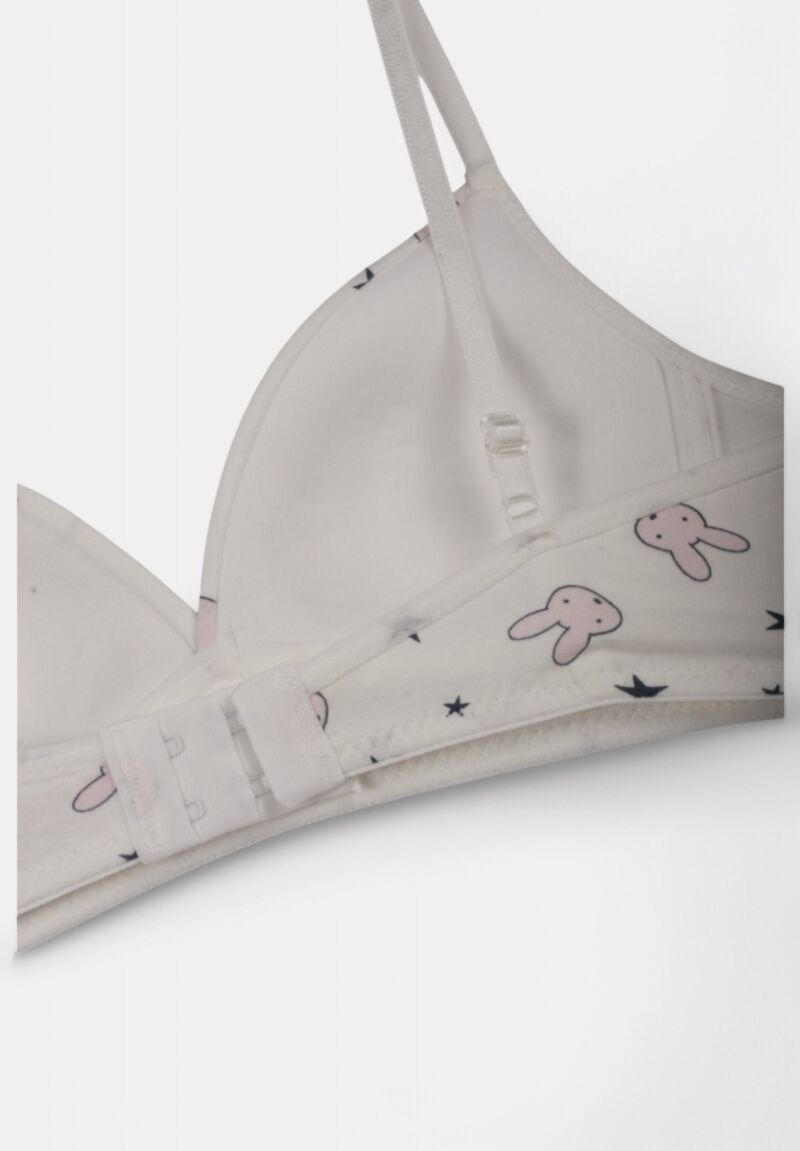 Σουτιέν Εφηβικό Βαμβακερό Biyo Kids Rabbits Εκρού 