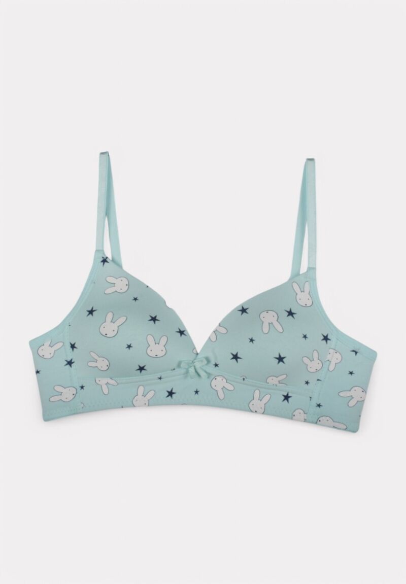 Σουτιέν Εφηβικό Βαμβακερό Biyo Kids Rabbits Γαλάζιο