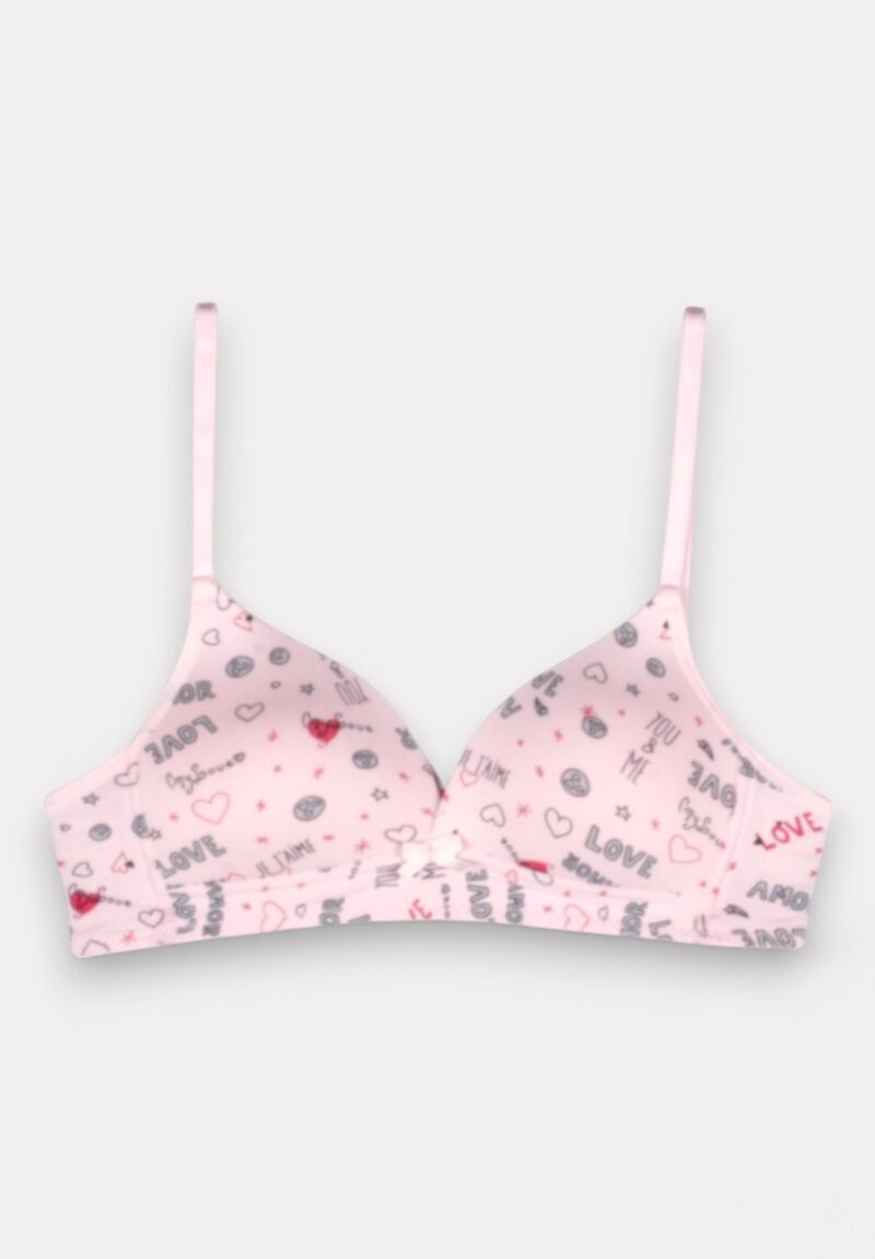 Σουτιέν Εφηβικό Βαμβακερό Biyo Kids Love Ροζ