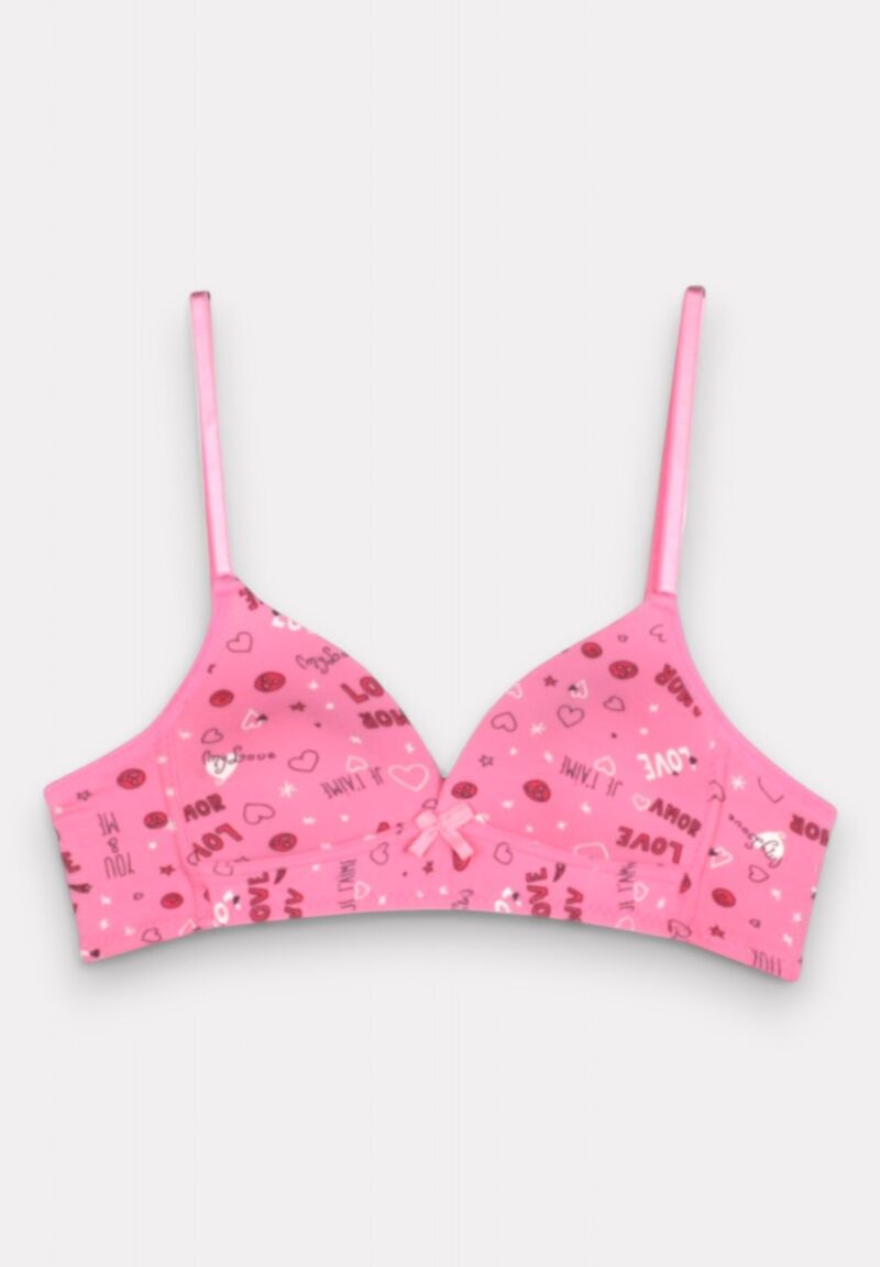 Σουτιέν Εφηβικό Βαμβακερό Biyo Kids Love Φούξια