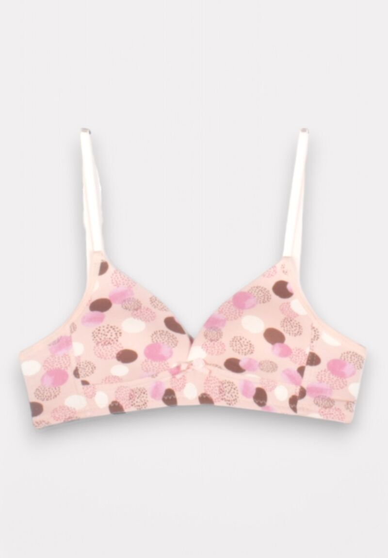 Σουτιέν Εφηβικό Βαμβακερό Biyo Kids Dots Σομόν