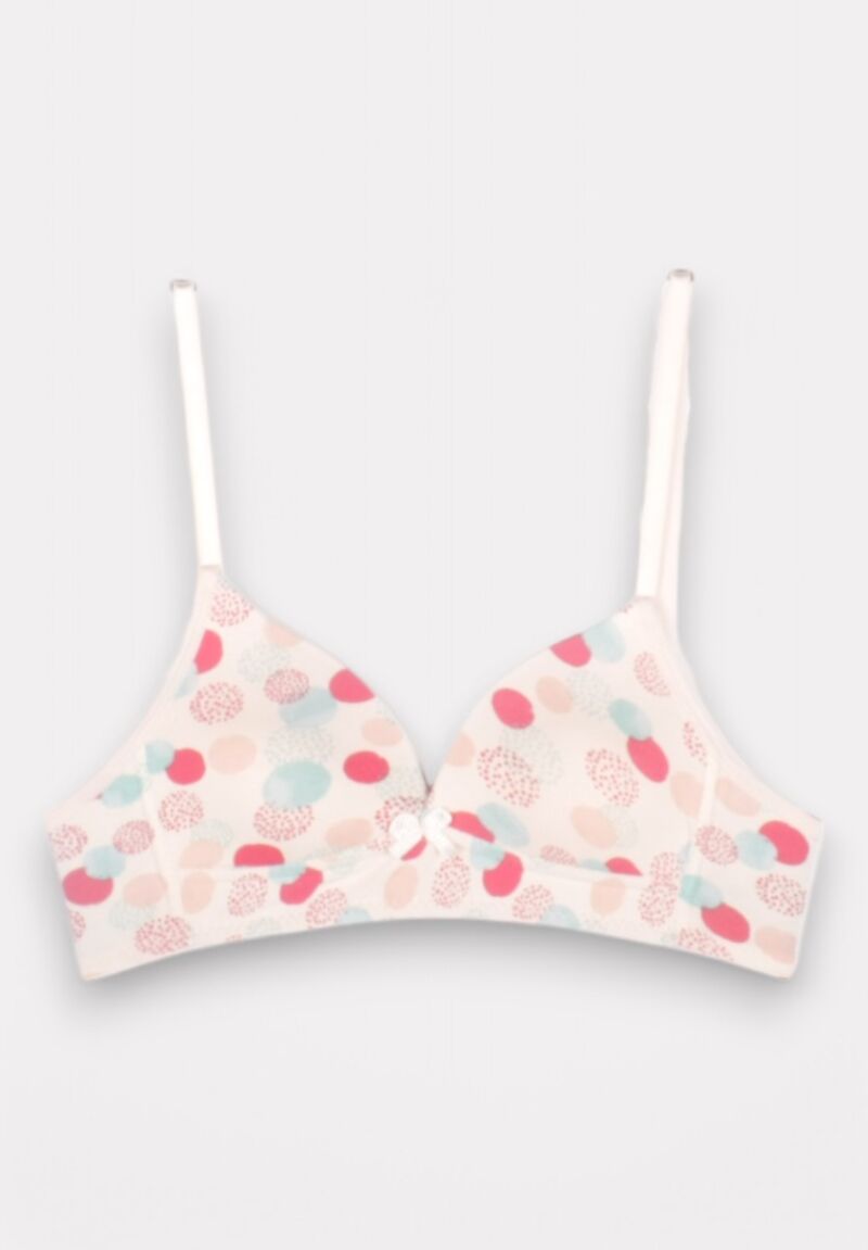 Σουτιέν Εφηβικό Βαμβακερό Biyo Kids Dots Baby Pink