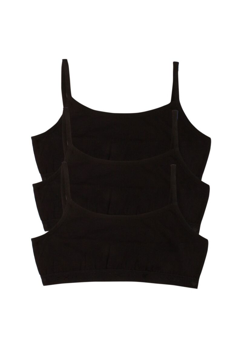 Μπουστάκια γυναικεία χωρίς ενίσχυση  Black 3 τεμ. 