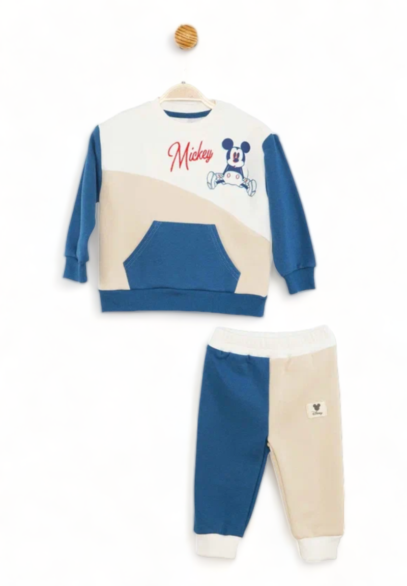Σετ βρεφική φόρμα Cimpa Disney Mickey με 3 χρωματικά πάνελ κέντημα και τσέπη