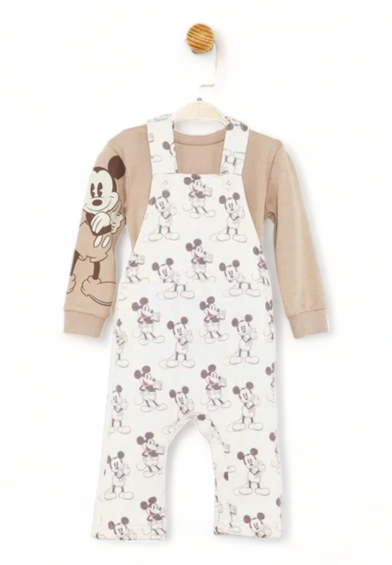 Βρεφική Σαλοπέτα Cimpa Mickey με σχέδιο allover και μπλούζα Εκρού