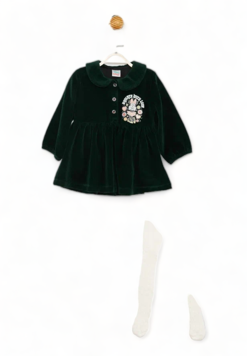 Βρεφικό φορεματάκι Cimpa κοτλε  μαζί με καλσόν με την Minnie απο Disney