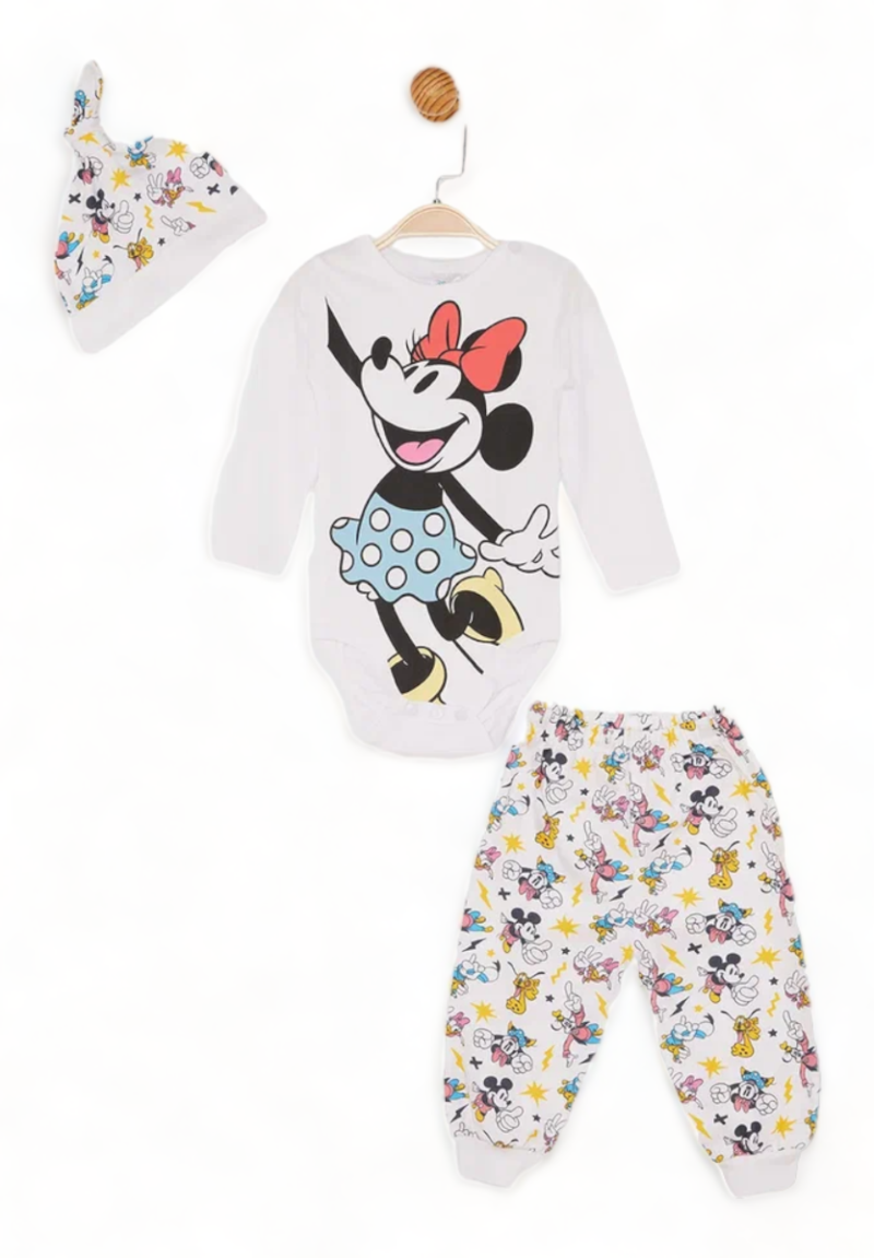 Βρεφικό Σετάκι Cimpa με μακρύ μανίκι Disney Minnie mouse 3τμχ