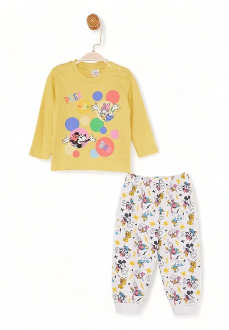 Σετ πιτζάμα Cimpa για κορίτσι με ανοιχτό ποδαράκι Peek a Boo κίτρινο