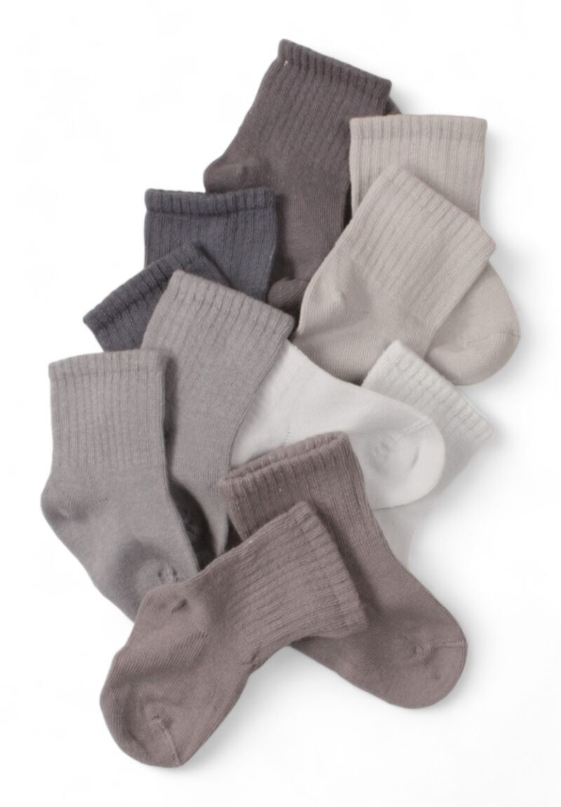 Κάλτσες Bebe από οργανικό βαμβάκι Biorganic Grey Colors 6 Τεμ