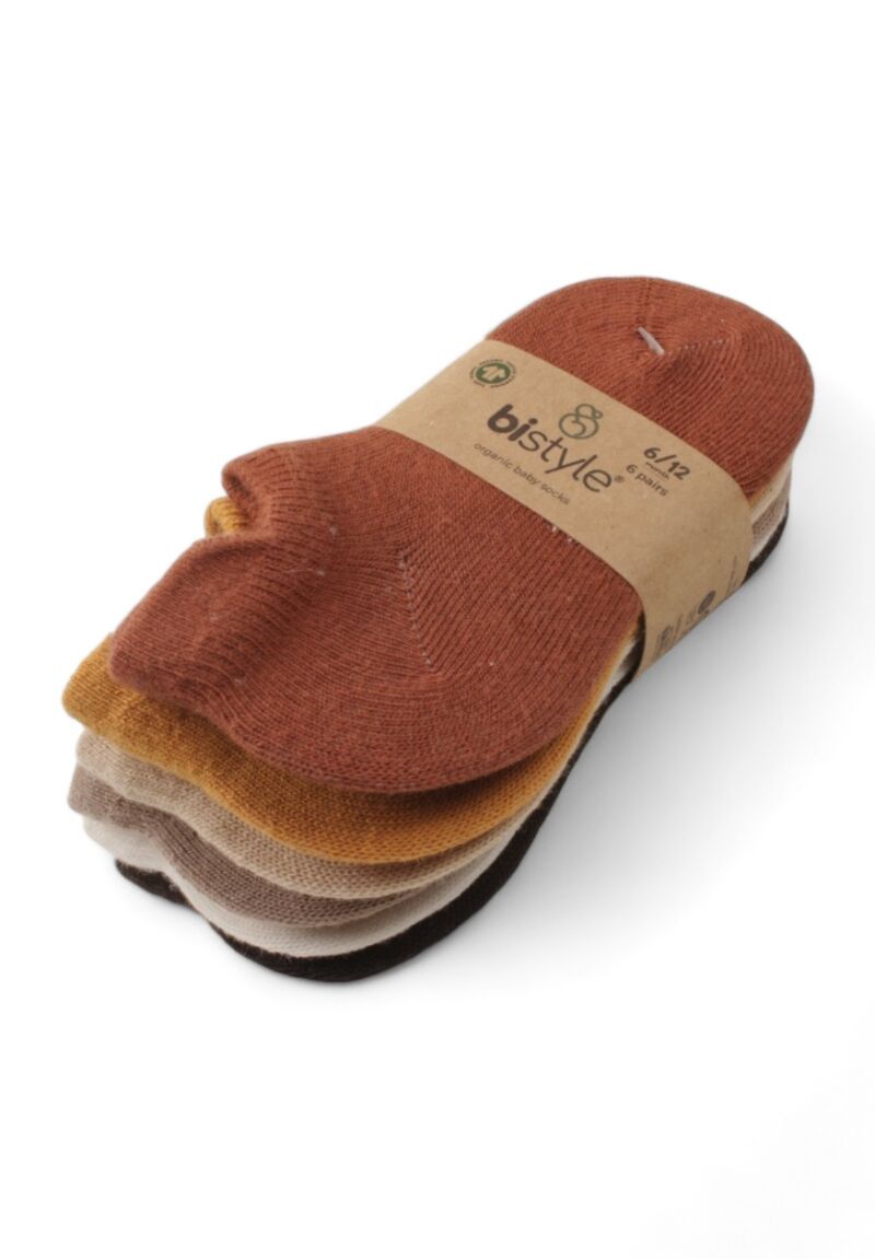 Σοσόνια βρεφικά από οργανικό βαμβάκι Biorganic Sand Colors 6 Τεμ.