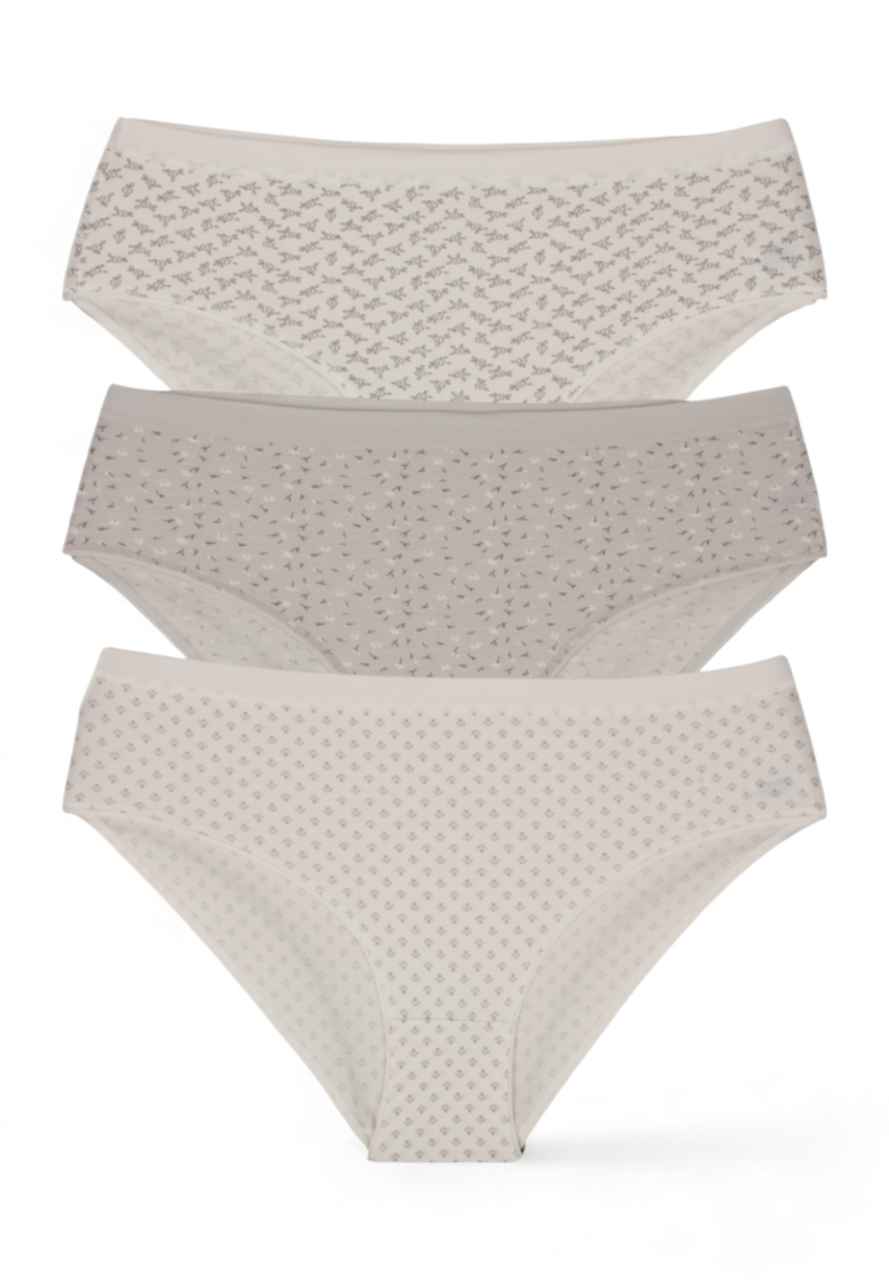 Σλιπ γυναικεία ψηλόμεσα με σχέδια Berrak 3 Τεμ.