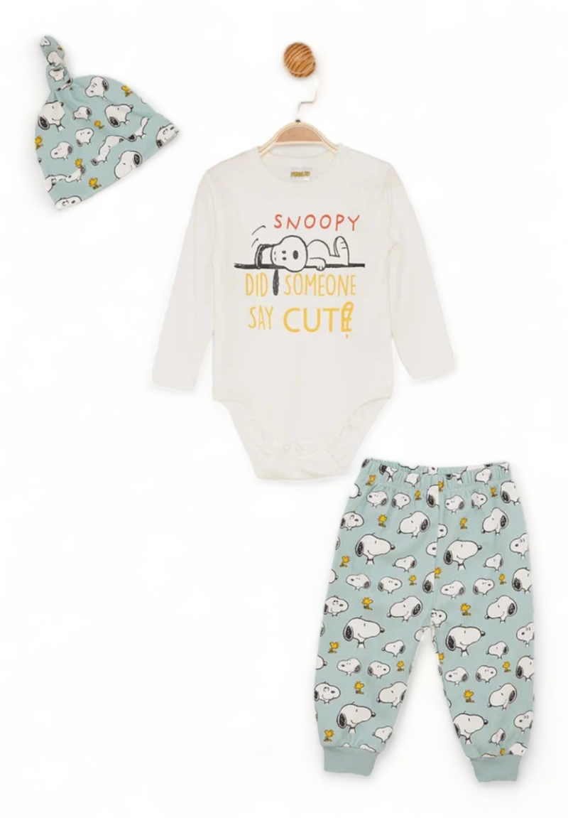 Βρεφικό Σετάκι Cimpa με μακρύ μανίκι Disney Snoopy allover MINT