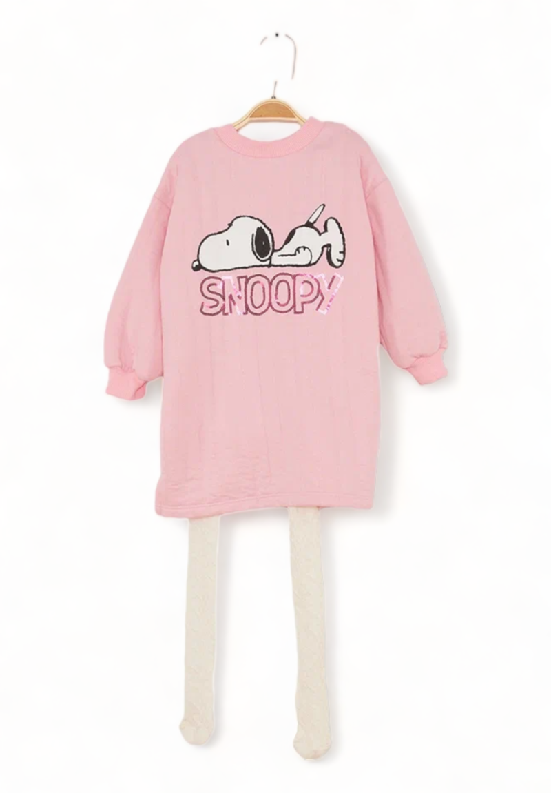 Βρεφικό φορεματάκι Cimpa μαζί με καλσόν Snoopy Ρόζ