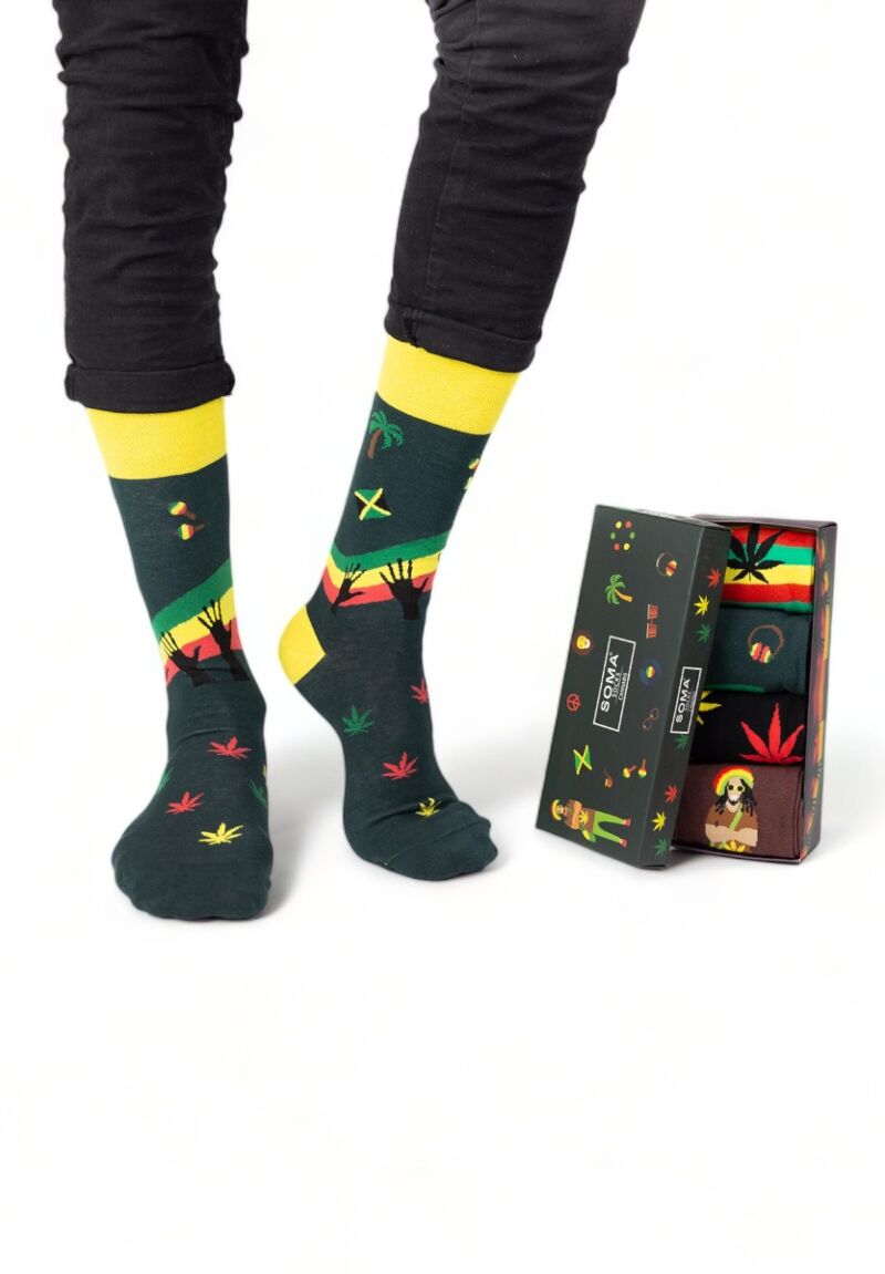 Κάλτσες ανδρικές βαμβακερές Soma Socks Cannabi σε κουτάκι 4 τεμαχίων