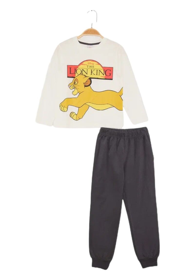 Πιτζάμα για αγόρι βαμβακερή Cimpa Disney Lion King λευκή