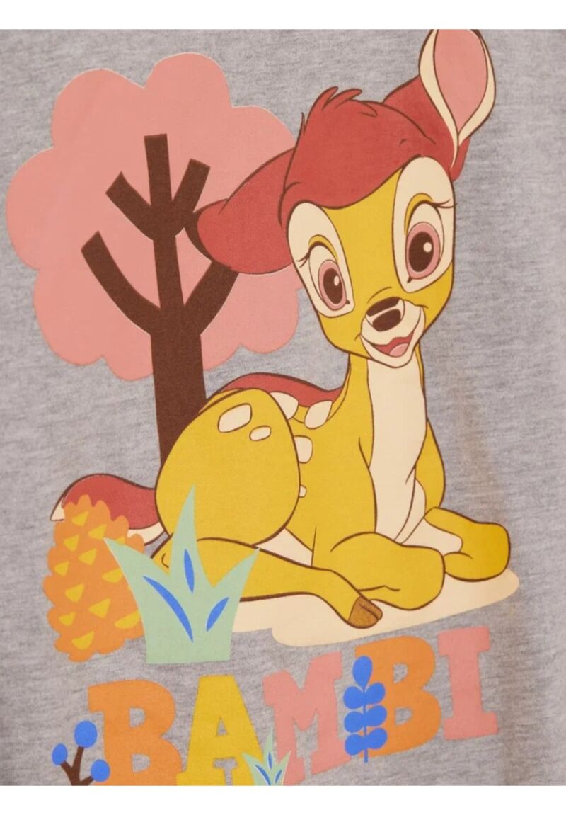 Πιτζάμα για κορίτσι βαμβακερή Cimpa Disney Bambi γκρί