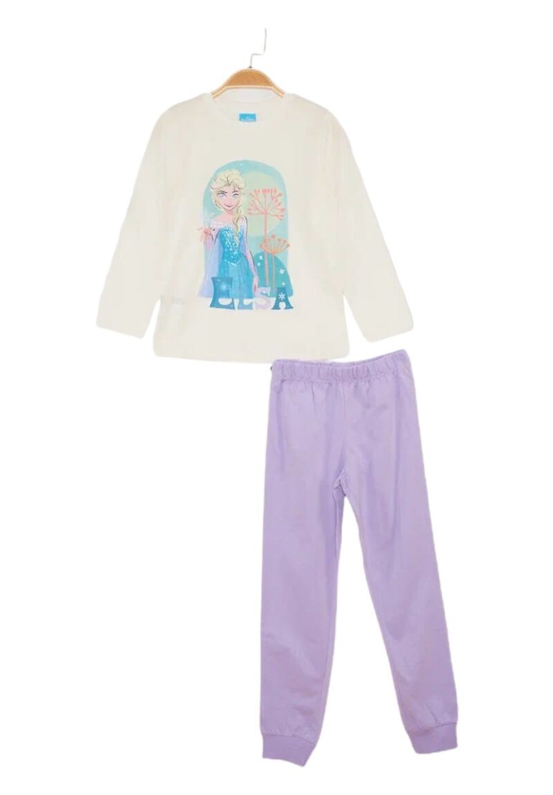 Πιτζάμα για κορίτσι βαμβακερή Cimpa Disney Frozen λευκό
