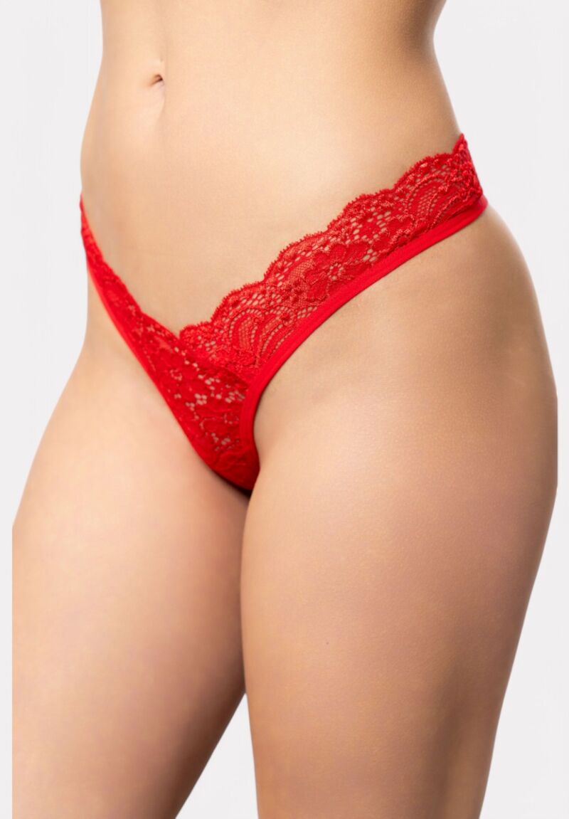 Στρινγκ Cottonhill με λεπτομέρεια κόσμημα Red Elegance